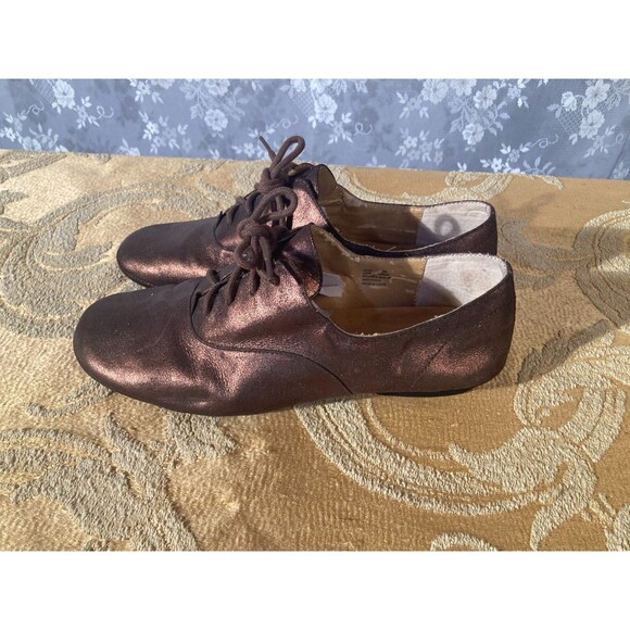 Me Too Oxfords Copper Leather Metallic Lace Up Sneakers New Wave Size 8.5M - Picture 5 of 8